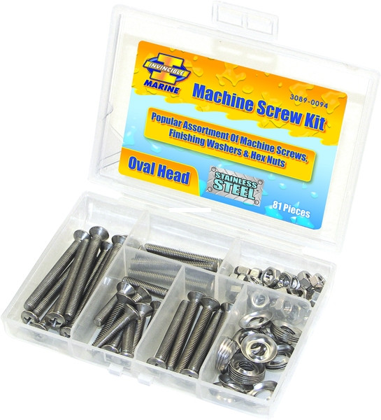 Invincible Marine BR54402 Screw Kit - Stainless Machine Screw Kit 81Pc - BR54402