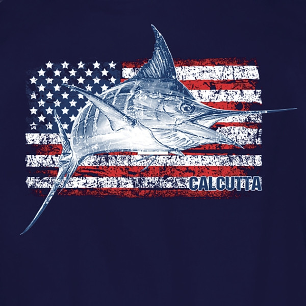Calcutta FM-NVY-2XL Flag Marlin - T-Shirt Pocket Navy 2XL - FM-NVY-2XL