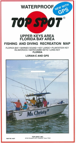 Top Spot N207 Map- Upper Keys Area - Florida Bay To Long Key LORAN-C & - N207