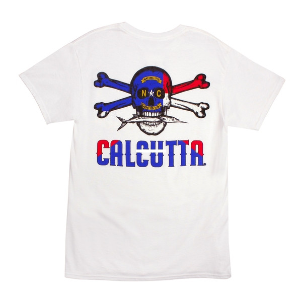 Calcutta NCFlag-Wht-XL NC Flag - Shirt Short Sleeve Pocket T-Shirt - NCFLAG-WHT-XL