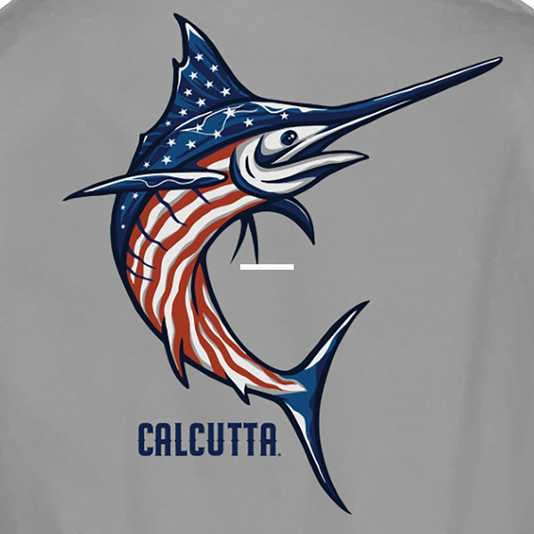 Calcutta SSM-GRV-3XL Stars and - Stripes Marlin T-shirt Gravel 3XL - SSM-GRV-3XL
