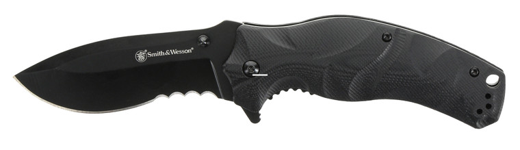 Smith & Wesson 1147098 Black Ops - Recurve Spring Assist Folding Knife - 1147098