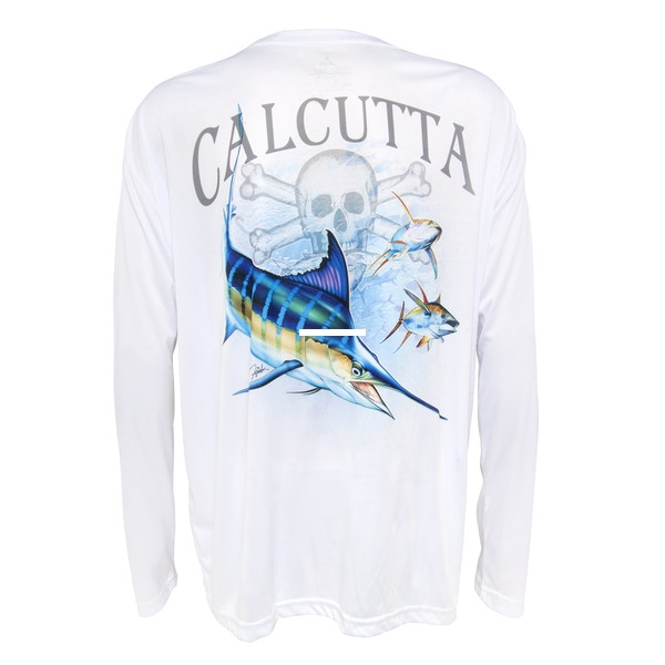 Calcutta CPTCAL35-M Performance - T-Shirt Medium White w/Fade Marlin - CPTCAL35-M