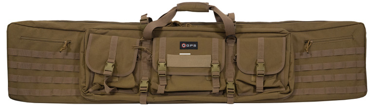 G.P.S. GPS-DRC55-FDE 55" Double - Rifle Case, 55 L x 12.75 H x 9 W - - GPS-DRC55-FDE