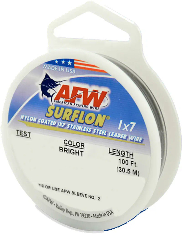 AFW - Surflon Nylon Coated Wir - 30ft Bright 30lb -