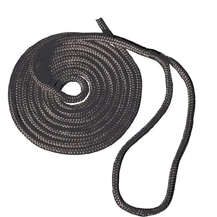 T&H Marine - Nylon Braid Dock Line - 3/8in X 25ft Black - BE-CO-52873-DP