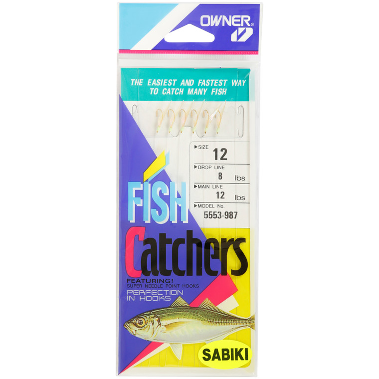 Owner - Sabiki Rig - Gold Rainbow Skin Sz8 -