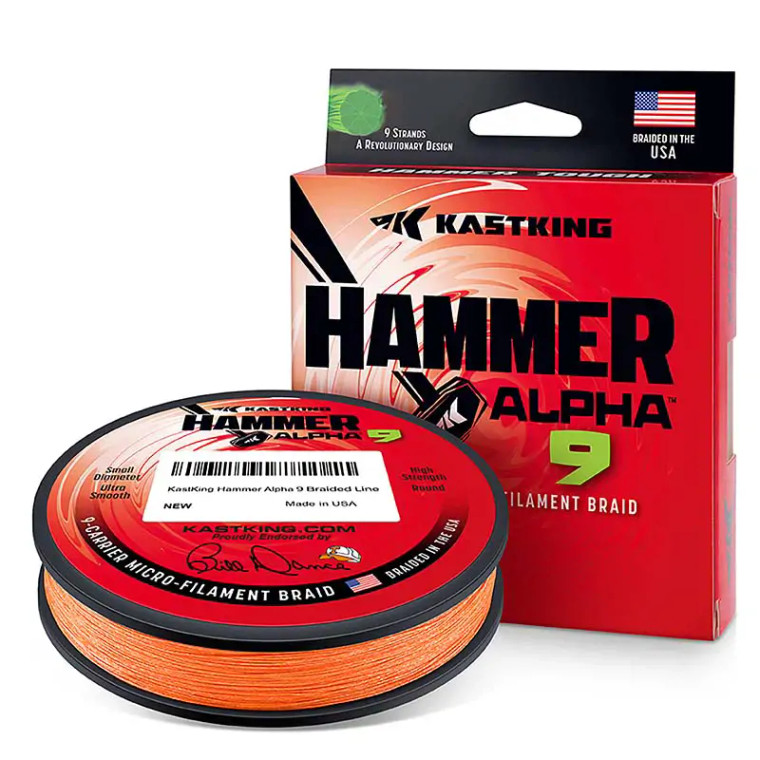 Kast King - Hammer Alpha 9 Braid - Orange 30lb 150yd -