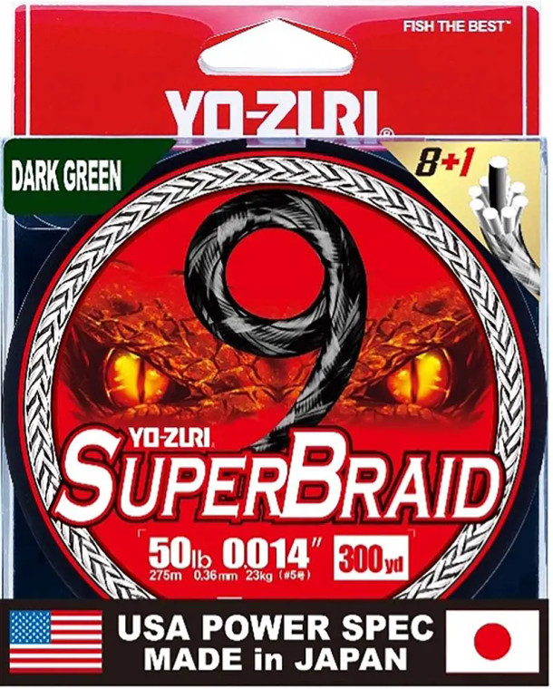 Yo-Zuri - Superbraid 9 Line - Dark Green 20lb 300yd -