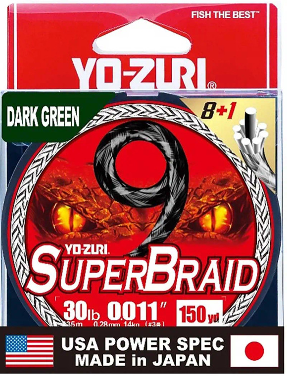Yo-Zuri - Superbraid 9 Line - Dark Green 30lb 150yd -
