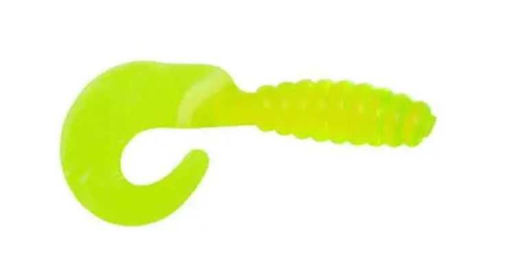 Booyah - Single Tail Grub - 2in 18pk Chartreuse -