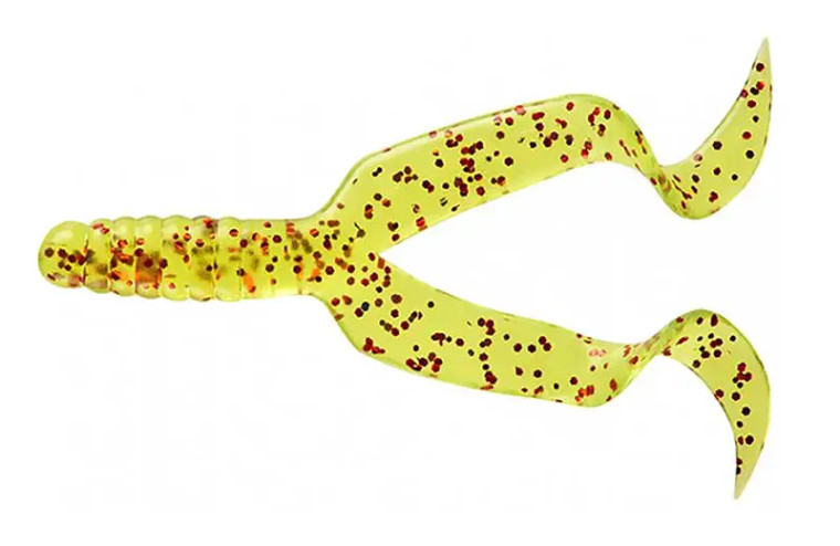 Mister Twister - Double Tail - 4in 10pk Chart/red Flk -