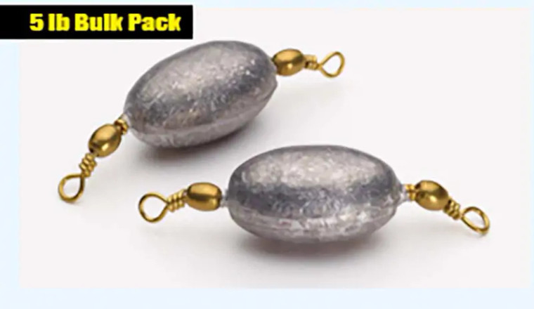 Bullet Weight - Bulk Double Swivel Egg Sinker - 5lb 1oz 80 Pieces -