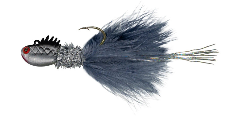 1 Standard 1/8oz 2pk Minno Hair Sickle Jig - SilverShad 1 Standard 1/8oz 2pk Minno Hair Sickle Jig - SilverShad