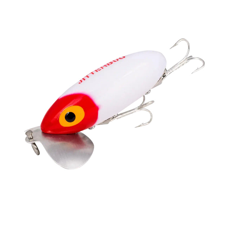 Arbogast 3/8oz Jitterbug - White Red Head