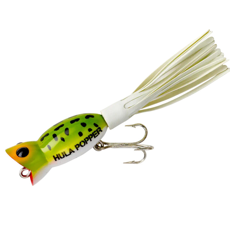 Arbogast 3/16oz Hula Popper - Frog White Belly
