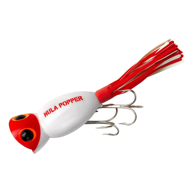 Arbogast 5/8oz Hula Popper - White Red Head