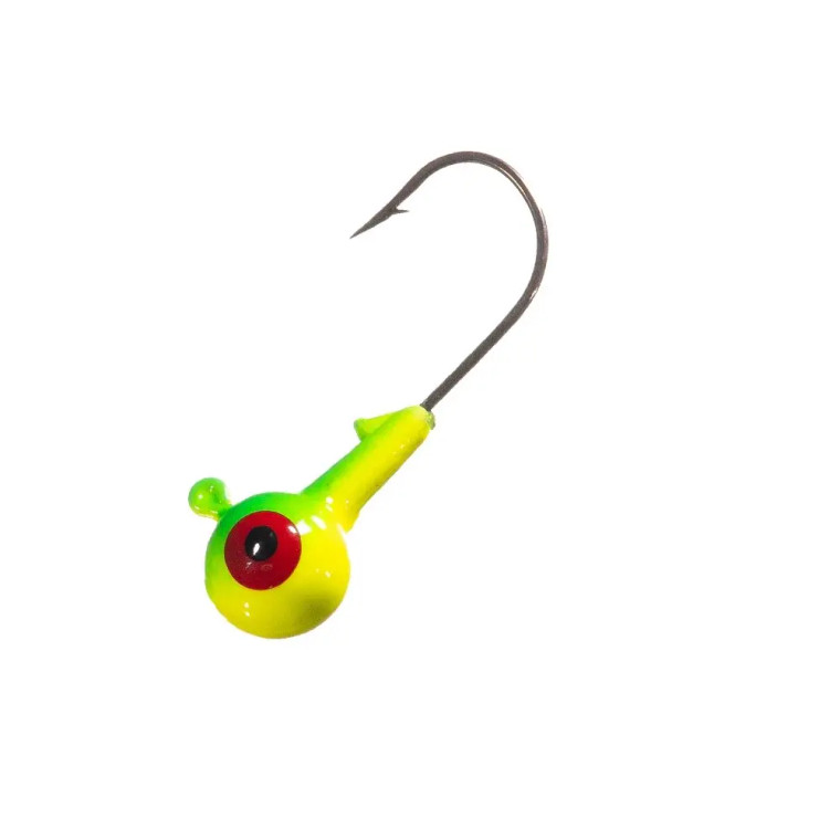 Arkie Double Eye Painted Jig Heads 10pk 1/32oz - #12 - Lime Chart