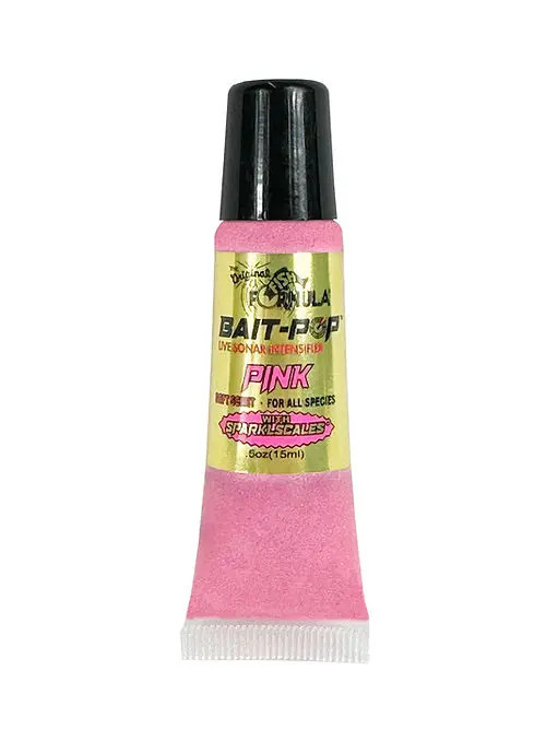 Bait Pop Pink - LIVE SONAR INTENSIFIER - Scented Sparklscales .5oz Tube Hang Tab