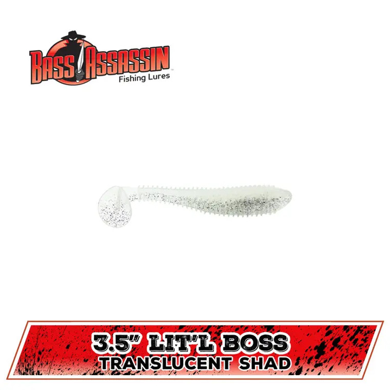 Bass Assassin - 3.5" Little Boss 6ct - Transluscent Shad