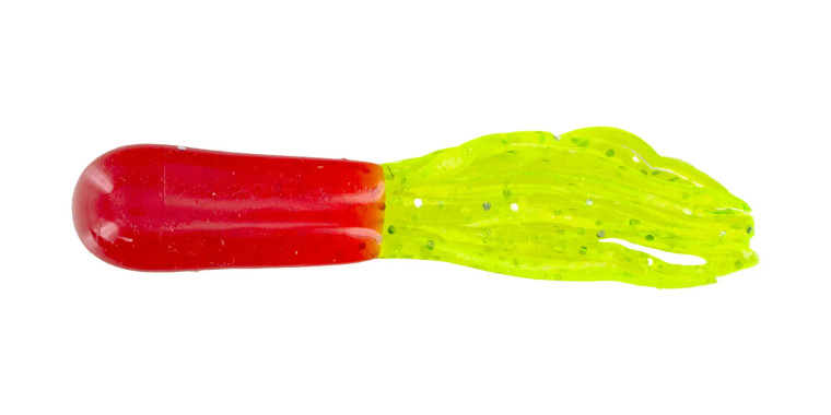 Big Bite Baits 1.5" Crappie Tube 10pk - Red/Chart Sparkle