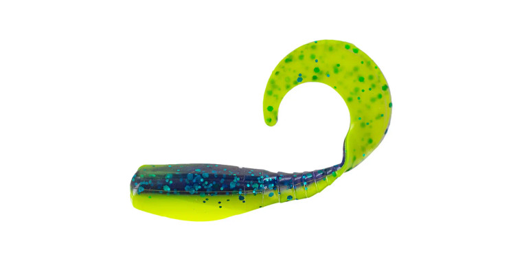 Big Bite Baits 2" Curly Tail Crappie Minnr 10pk - Junebug/Chartreuse