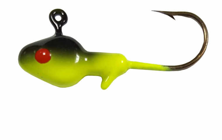 Big Bite Baits Big Bite Minnow Jig 10pk - 1/16 ozBlack/Chartreuse