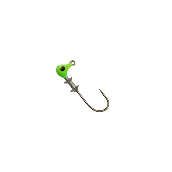 Bobby Garland 1/24oz Head Dockt'R Shooter Jigheads 10pk - Mo'Glo Chartreuse