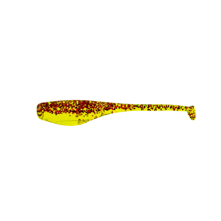 Bobby Garland 2" Baby Shad Swim'R 15pk - Chartreuse Red Glitter