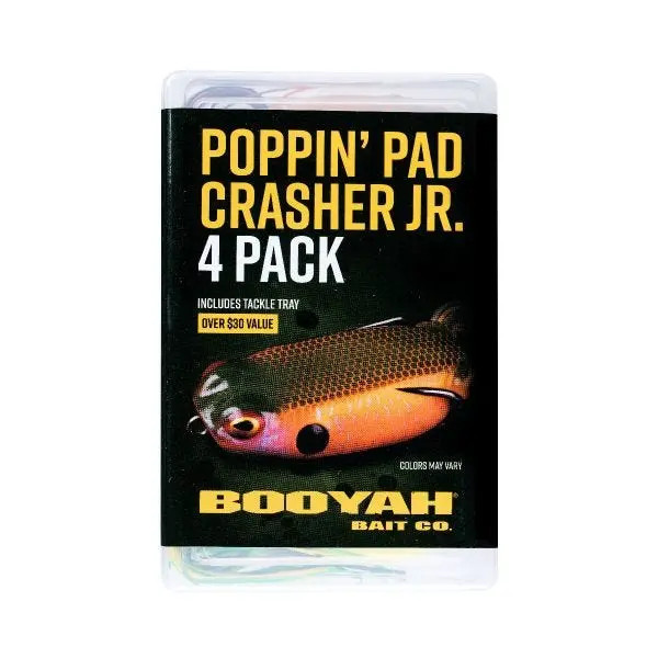 Booyah Poppin Pad Crasher Jr 4pk - Aqua, Pumpkin, Fire Tiger, Bullfrog