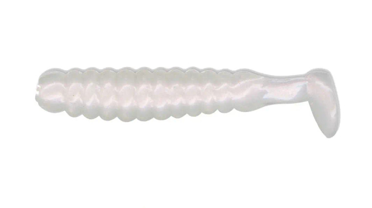Charlie Brewers 1.5" Crappie/Panfish Slider Grubs 18/pk - Pearl