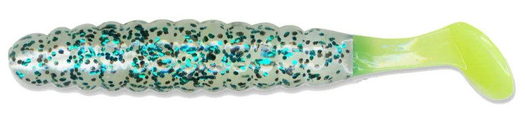 Charlie Brewers 1.5" Crappie/Panfish Slider Grubs 18/pk - Baby Bass Chartreuse Tail