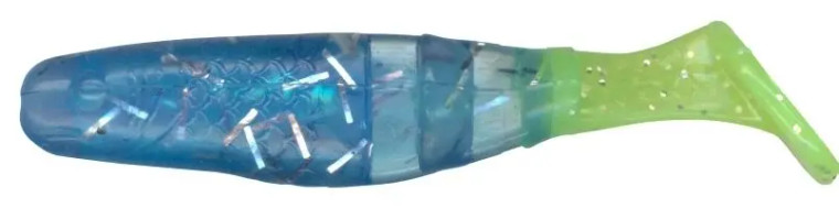 Charlie Brewers 2-1/8" Double Action Minnow 10/pk - Blue Ice / Chartreuse