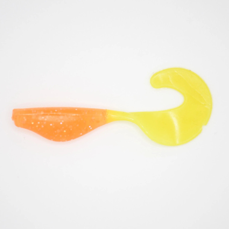 Crappie Slammers 10ct Grub Shad - Orange Glow Chartreuse