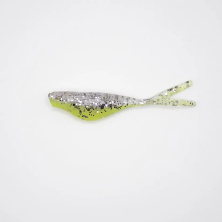Crappie Slammers 12ct Split Shad - Silver Pepper Glow Chartreuse