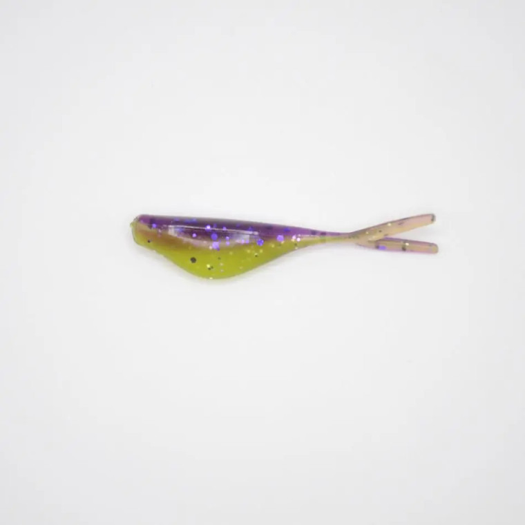 Crappie Slammers 12ct Split Shad - Purple Chartreuse Shad