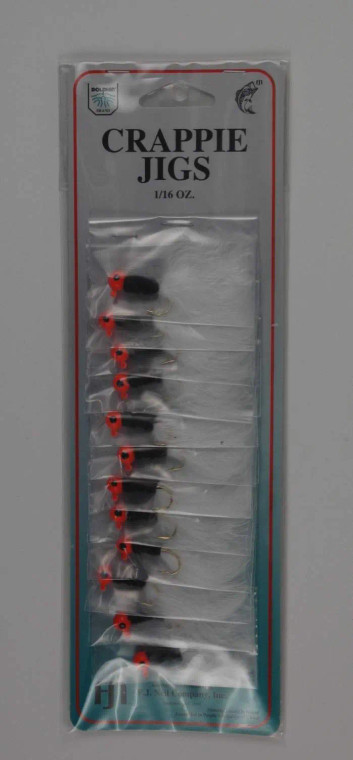 Import Crappie Jigs 12/Card 1/16oz - Red Black White