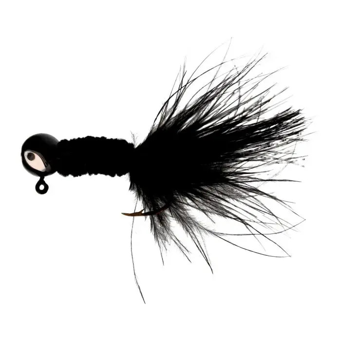 Eagle Claw Pro-V Crappie Chenille Jig, 1/8 oz Black 6ct