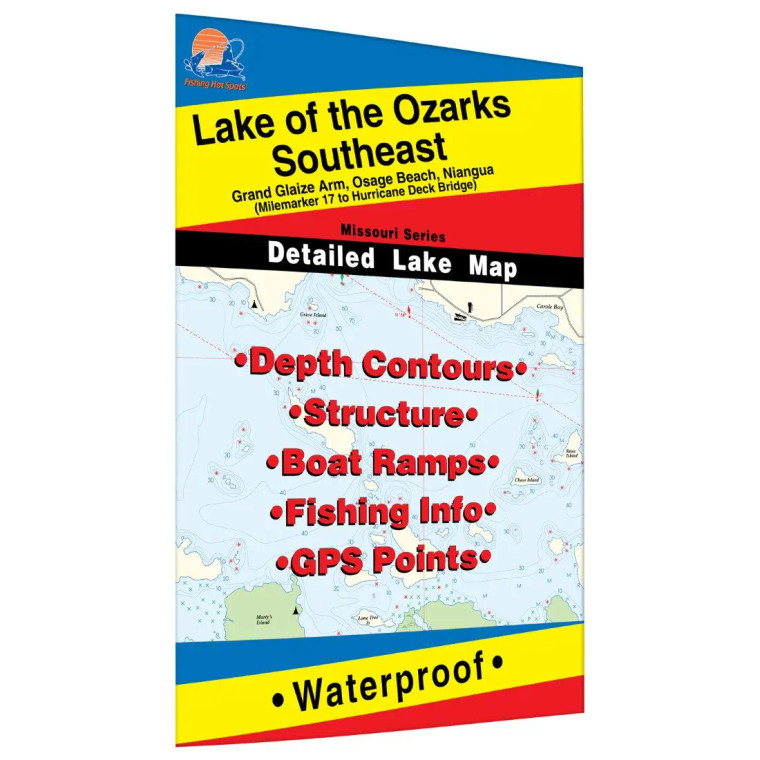 Fishing Hot Spots Maps Lake of the Ozarks - SE Hurricane Deck to MM 17