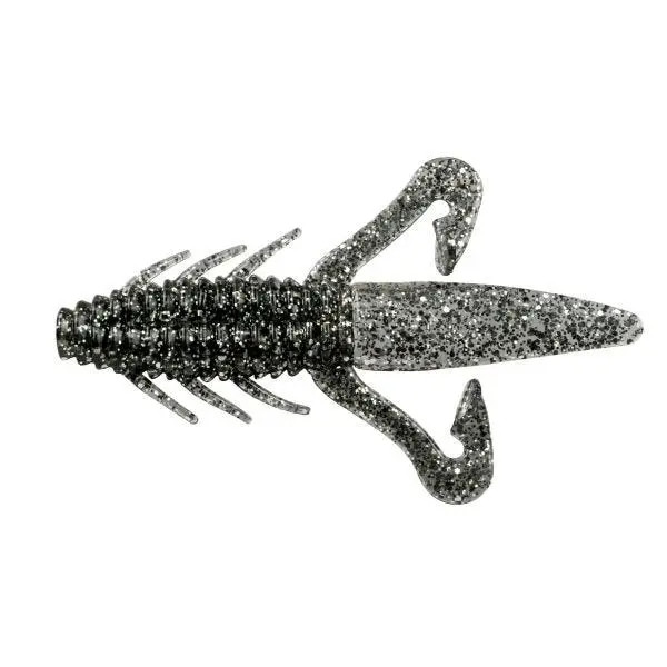 Gene Larew 4.25" Biffle Bug 8pk - Smoke Silver