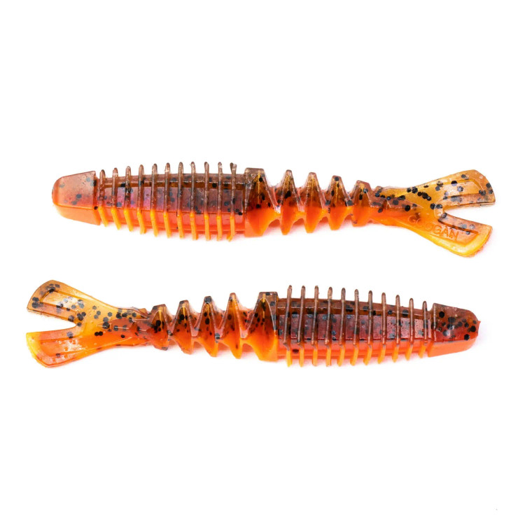 Googan Baits 4" Happy Trailer 6pk- Flamin Hot