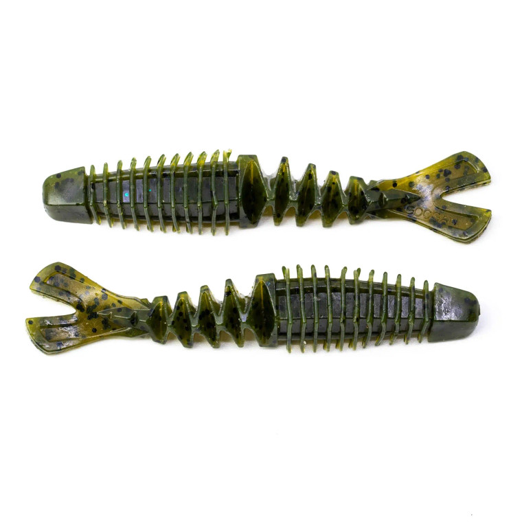 Googan Baits 4" Happy Trailer 6pk- Green Pumpkin