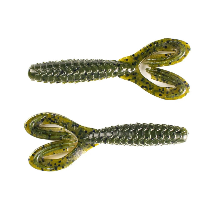 Googan Baits 3.5" Double Tail Love Grub 7pk- Green Pumpkin