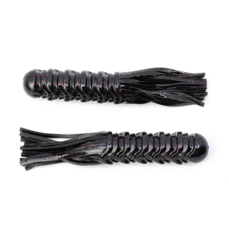 Googan Baits 3.5" Doob Tube 8pk - Black Red Flake Googan Baits 3.5" Doob Tube 8pk - Black Red Flake