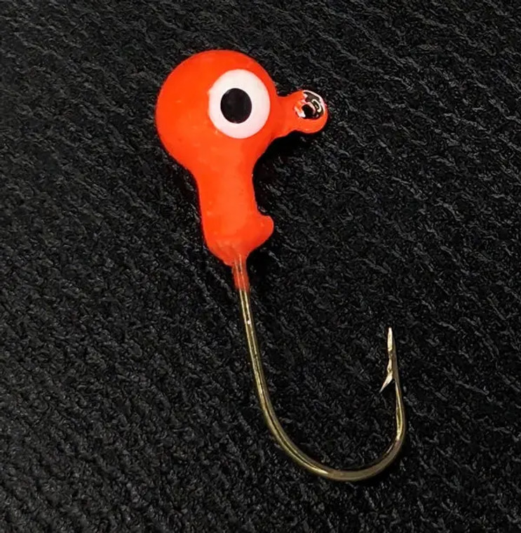Head Hunter - 1/8oz Painted Round Head Jig 100pk - Flo. Orange