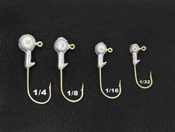 Head Hunter - 1/8oz Round Head Unpainted Gold Hook 100pk