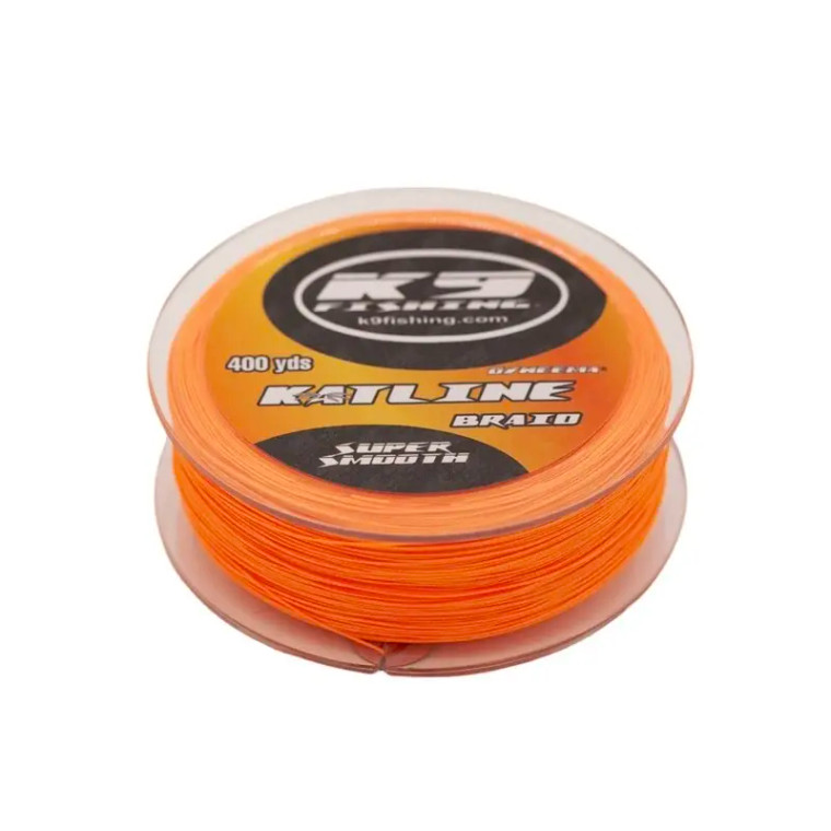 K9 Fishing Blaze Orange 8 Strand Katline Braid 400yd - 100lb
