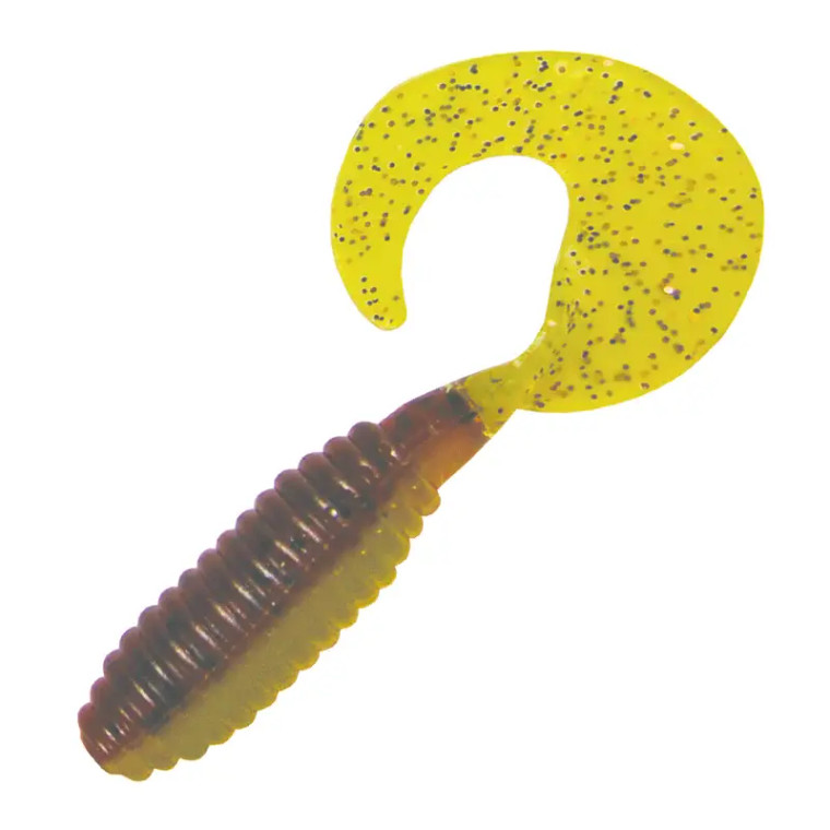 Kalin's 3" Triple Threat Grub 10pk - Pumpkin/Chartreuse