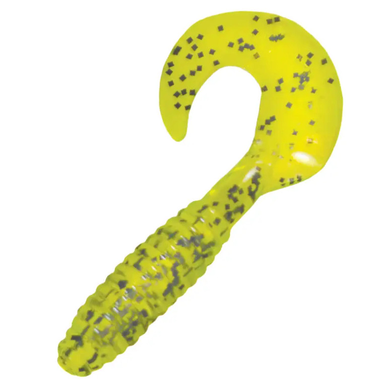 Kalin's 4" Lunker Grub 10pk - Chartreuse S&P