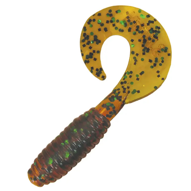 Kalin's 5" Lunker Grub 10pk - Pumpkin S&P Green Flake